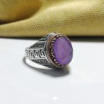 انگشتر عقیق یمن سوسنی خوش رنگ اصل