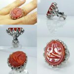 انگشتر عقیق خطی زیبا اشکی