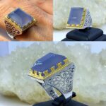 انگشتر عقیق یمن کبود طرح خاص