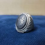 انگشتر حدید سینی ۷ جلاله خط دستی زیبا