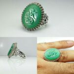 انگشتر عقیق سبز خراسانی خطی