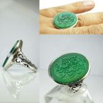 انگشتر عقیق سبز خراسانی خطی زیبا