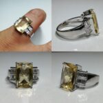 انگشتر کوارتز لیمویی اصلی زیبا