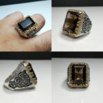 انگشتر کوارتز دودی اصلی درشت