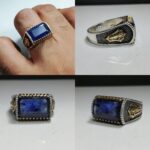 انگشتر یاقوت کبود اصلی چهار گوش درجه یک