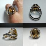 انگشتر سیترین طلایی خوش رنگ اصلی