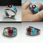 انگشتر حلقه ۵ نگین سنگ اصلی درجه یک