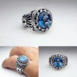 انگشتر توپاز سویسی خوش رنگ اصلی 