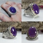 انگشتر عقیق یمن سوسنی درشت