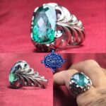 انگشتر توپاز چهار گوش سبز اصل