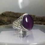 انگشتر عقیق یمن سوسنی خوش رنگ اصل