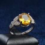 انگشتر سیترین طلایی