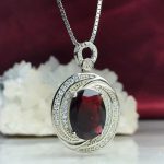 مدال آویز یاقوت گارنت اصل زیبا