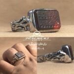 انگشتر عقیق یمن سرخ خطی