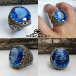 انگشترشبه توپاز درشت خوش رنگ