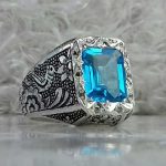 انگشتر توپاز سویسی چهار گوش اصلی