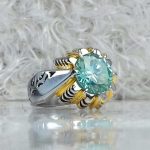 انگشتر موزونایت سبز الماس روسی