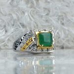 انگشتر زمرد چهارگوش زانبیا اصلی