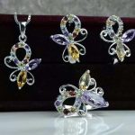 نیم ست جواهری سنگ اصلی