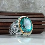 انگشتر توپاز سبز سویسی اصلی