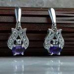 گوشواره جواهری آمتیست اصلی