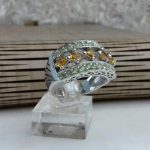 انگشتر جواهری سنگ اصلی سیترین و زبرجد اصلی