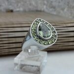 انگشتر جواهری سنگ اصلی توپاز سبز سویسی و زبرجد اصلی