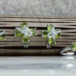 نیم ست جواهری سنگ اصلی زبرجد اصلی کار زیبا و خاص