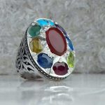 انگشتر جواهری 9 نگین اصلی درجه یک