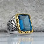 انگشتر توپاز سویسی چهارگوش