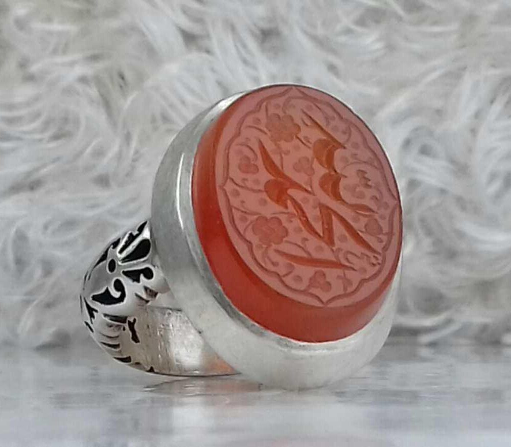انگشتر عقیق یمن خطی