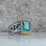 انگشتر توپاز سبز سویسی