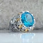 انگشتر توپاز سویسی اصلی تراش لیزری