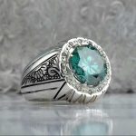 انگشتر موزونایت سبز الماس روسی