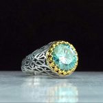 انگشتر موزونایت سبز الماس روسی