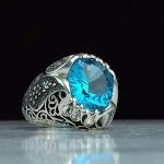 انگشتر توپاز سویسی اصلی تراش لیزری