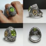 انگشتر زبرجد اصلی خوش رنگ