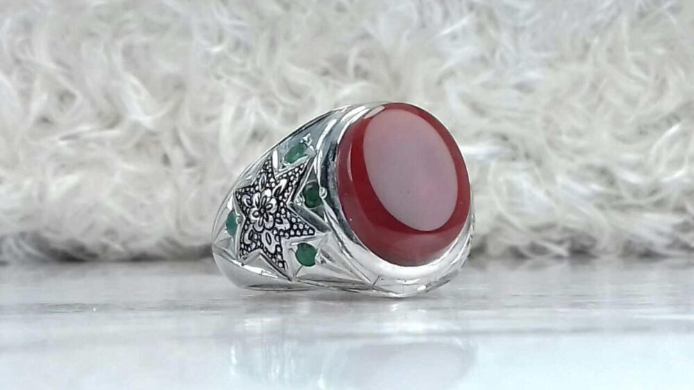 انگشتر عقیق یمن سرخ اصلی