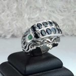 انگشتر جواهری مخراج نگین یاقوت کبود اصلی