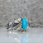 انگشتر فیروزه نیشابوری صاف اصلی زیبا