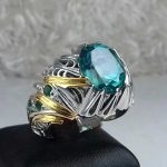 انگشتر توپاز سبز سویسی اصلی