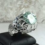 انگشتر موزونایت سبز الماس روسی