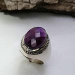 انگشتر آمتیست اصلی طبیعی فنسی تراش زیبا