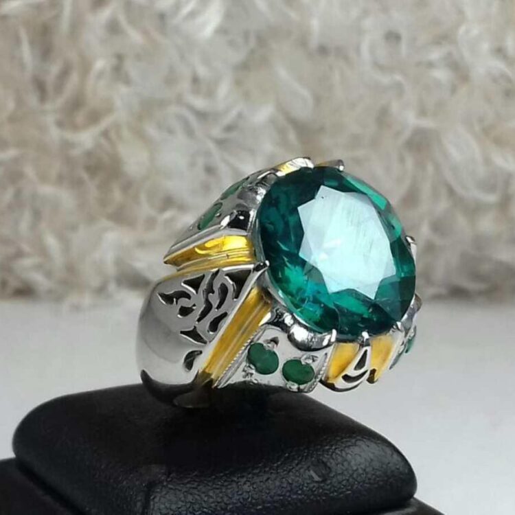انگشتر توپاز سبز سویسی اصلی