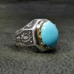 انگشتر فیروزه نیشابوری اصلی طبیعی خوش رنگ