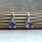 گوشواره نگین اصلی آمتیست و توپاز اصلی