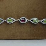 دستبند سنگ اصلی زبرجد و یاقوت قرمز