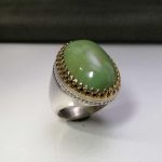 انگشتر فیروزه نیشابوری سبز طبیعی اصلی خوش رنگ زیبا