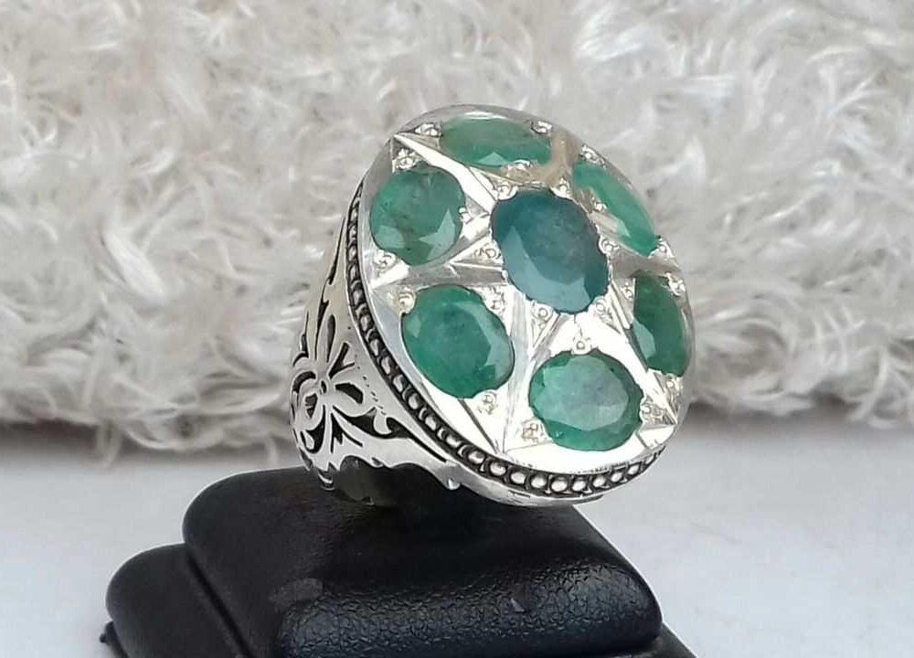 انگشتر 7 جواهر زمرد زانبیا اصلی