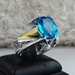 انگشتر توپاز سویسی اصلی خوش رنگ